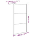 brusevæg 100x195 cm sikkerhedsglas med stendesign sort
