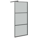 brusevæg 80x195 cm mørkt sikkerhedsglas sort