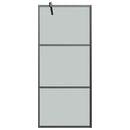 brusevæg 80x195 cm mørkt sikkerhedsglas sort