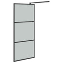 brusevæg 80x195 cm mørkt sikkerhedsglas sort