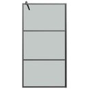 brusevæg 100x195 cm mørkt sikkerhedsglas sort