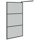 brusevæg 100x195 cm mørkt sikkerhedsglas sort