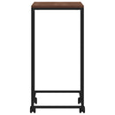 sidebord med hjul 40x30x63,5 cm konstrueret træ sort