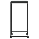 sidebord med hjul 40x30x63,5 cm konstrueret træ sort