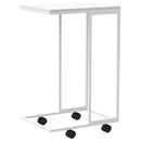 sidebord med hjul 40x30x63,5 cm konstrueret træ hvid