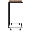 sidebord med hjul 55x35x70 cm konstrueret træ sort