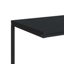sidebord med hjul 55x35x70 cm konstrueret træ sort