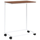 sidebord med hjul 55x35x70 cm konstrueret træ hvid