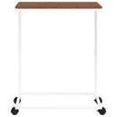 sidebord med hjul 55x35x70 cm konstrueret træ hvid