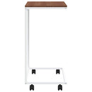 sidebord med hjul 55x35x70 cm konstrueret træ hvid