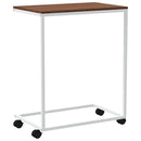 sidebord med hjul 55x35x70 cm konstrueret træ hvid