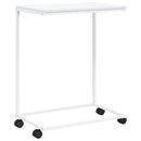sidebord med hjul 55x35x70 cm konstrueret træ hvid