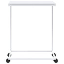 sidebord med hjul 55x35x70 cm konstrueret træ hvid