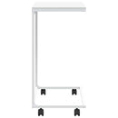 sidebord med hjul 55x35x70 cm konstrueret træ hvid