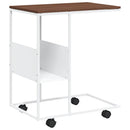 sidebord med hjul 55x36x63,5 cm konstrueret træ hvid