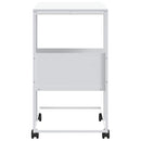 sidebord med hjul 55x36x63,5 cm konstrueret træ hvid