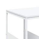 sidebord med hjul 55x36x63,5 cm konstrueret træ hvid
