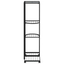 blomsterstativ 4 niveauer med hjul 44x23x80 cm jern sort