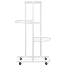 blomsterstativ 4 niveauer med hjul 44x23x80 cm jern hvid