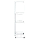 blomsterstativ 4 niveauer med hjul 44x23x80 cm jern hvid