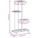 blomsterstativ 4 niveauer med hjul 44x23x80 cm jern hvid