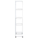 blomsterstativ 5 niveauer med hjul 44x23x100 cm jern hvid