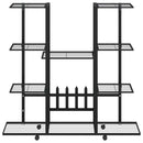 blomsterstativ med hjul 94,5x24,5x91,5 cm jern sort