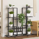blomsterstativ med hjul 94,5x24,5x91,5 cm jern sort