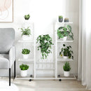 blomsterstativ med hjul 94,5x24,5x91,5 cm jern hvid