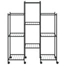 blomsterstativ med hjul 83x25x103,5 cm jern sort
