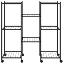 blomsterstativ med hjul 83x25x83,5 cm jern sort