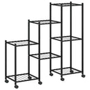 blomsterstativ med hjul 83x25x83,5 cm jern sort