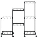 blomsterstativ med hjul 83x25x83,5 cm jern sort