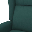 eldrevet lænestol med vingeryglæn stof mørkegrøn