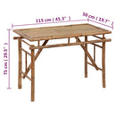 foldbart havebord 115x50x75 cm bambus