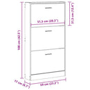 skoskab hvid 59x17x108 cm konstrueret træ