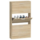 skoskab 59x17x108 cm konstrueret træ egetræ