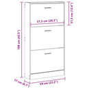 skoskab 59x17x108 cm konstrueret træ sort