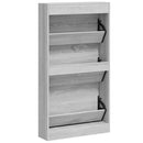 skoskab 59x17x108 cm konstrueret træ grå sonoma-eg