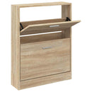 skoskab egetræ 59x17x81 cm konstrueret træ