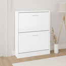 skoreol 59x17x81 cm konstrueret træ hvid højglans