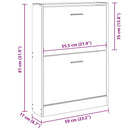 skoskab 59x17x81 cm konstrueret træ røget egetræsfarve