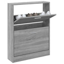 skoskab 59x17x81 cm konstrueret træ grå sonoma-eg