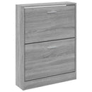 skoskab 59x17x81 cm konstrueret træ grå sonoma-eg