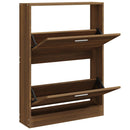 skoskab 59x17x81 cm konstrueret træ brun egetræ
