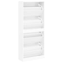 skoskab 63x24x147 cm konstrueret træ hvid