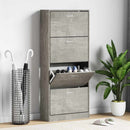 skoskab 63x24x147 cm konstrueret træ betongrå