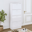 skoreol 63x24x147 cm konstrueret træ hvid højglans