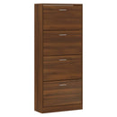 skoskab 63x24x147 cm konstrueret træ brun egetræsfarve