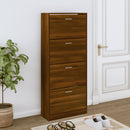 skoskab 63x24x147 cm konstrueret træ brun egetræsfarve